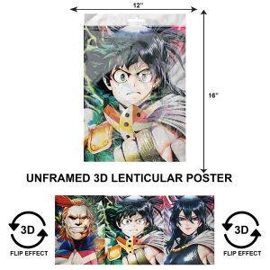 3DPNF-157 Anime - My Hero Academia - Izuku Midoriya UnFramed Poster
