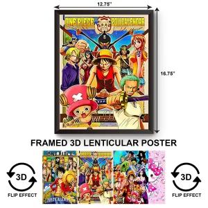 3DPWF-004 Anime - One Piece Calendar Framed Poster