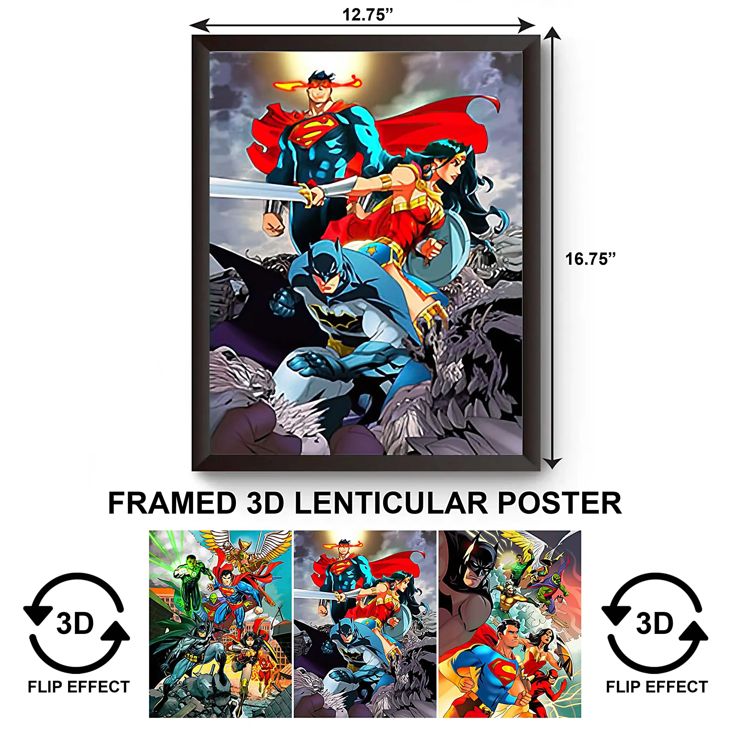 3DPWF-005 Super Heroes - DC Justice League Framed Poster