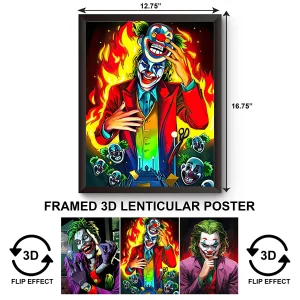 3DPWF-006 Super Villlains - DC The Joker Framed Poster