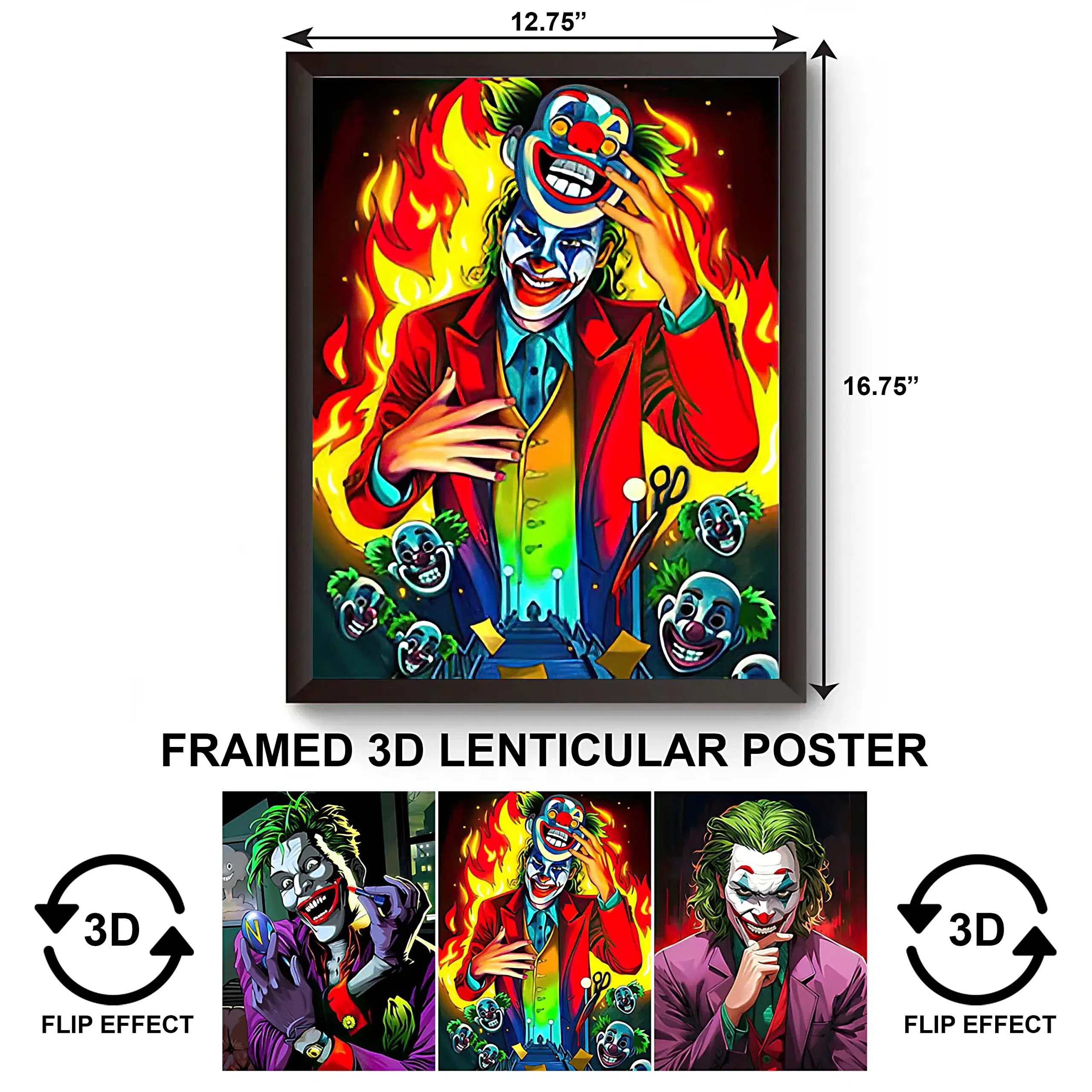3DPWF-006 Super Villlains - DC The Joker Framed Poster