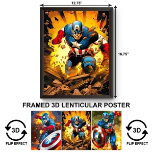 3DPWF-007 Super Heroes - Marvel Captain America Framed Poster