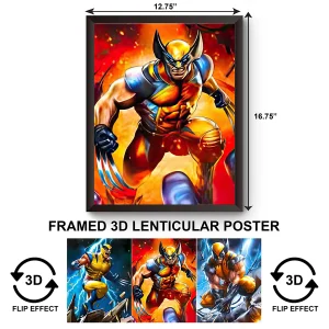 3DPWF-011 Super Heroes - Marvel X-Men Wolverine Framed Poster