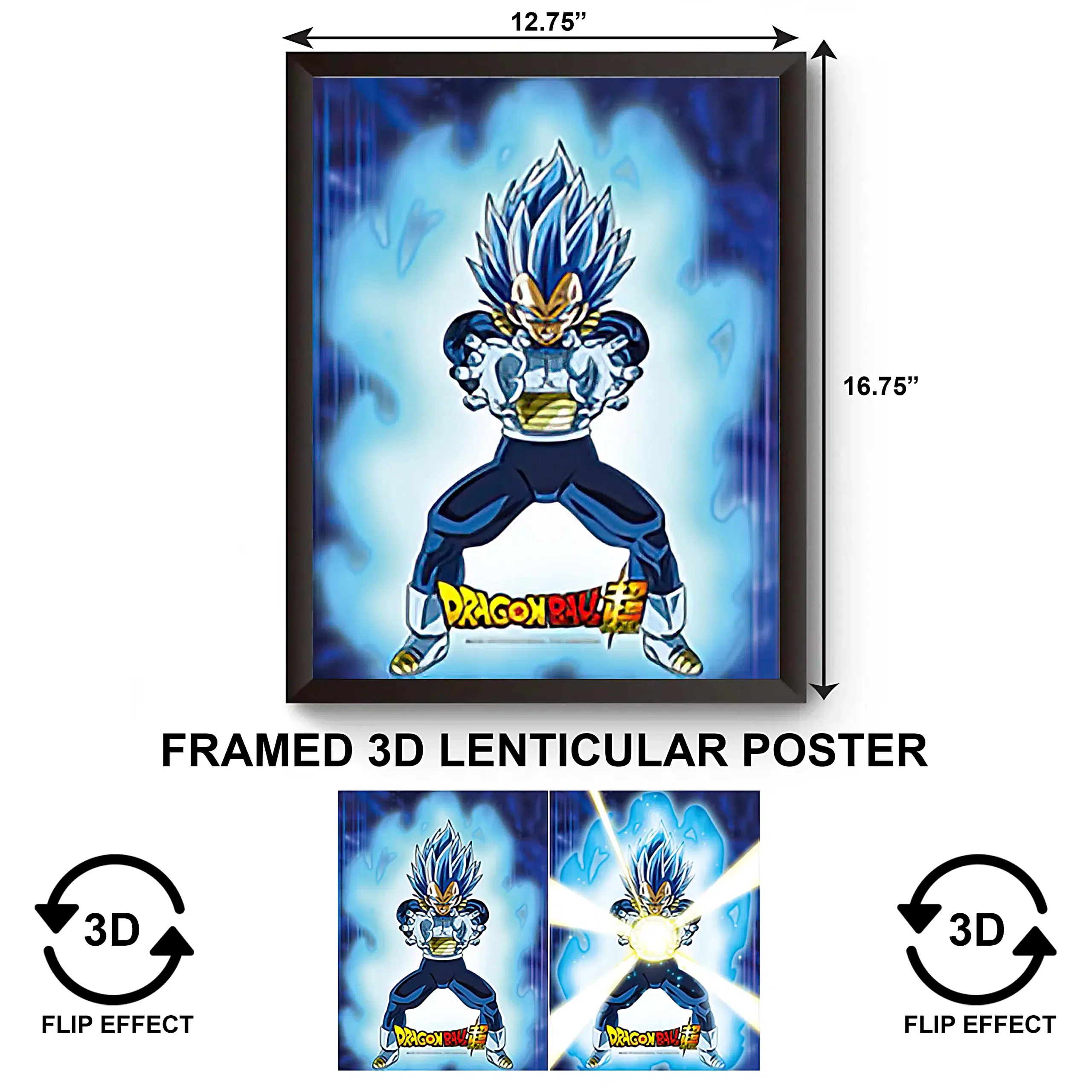 3DPWF-015 Anime - Dragon Ballz Blue Goku Framed Poster