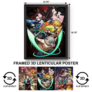 3DPWF-023 Anime - Demon Slayer Yaiba Framed Poster