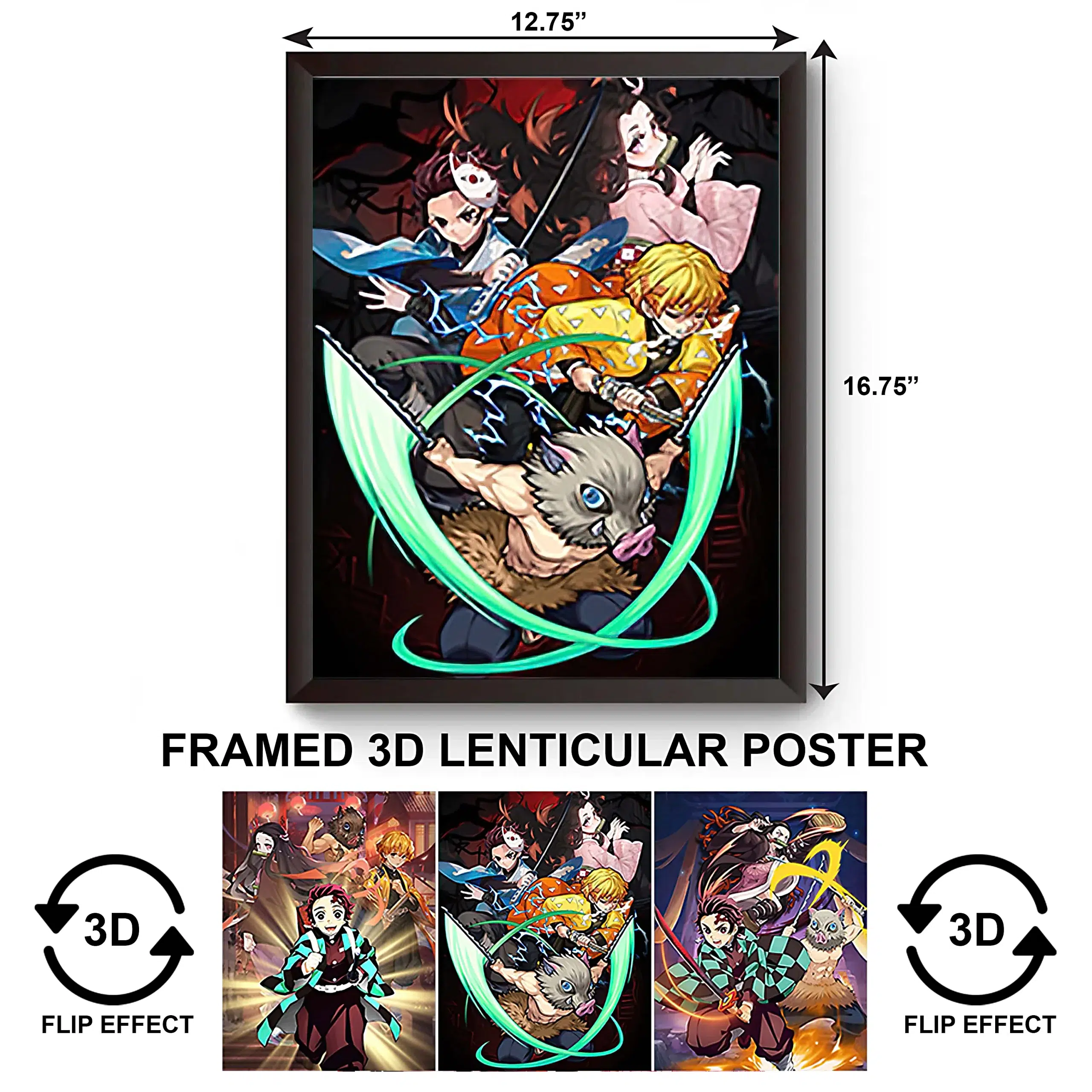 3DPWF-023 Anime - Demon Slayer Yaiba Framed Poster