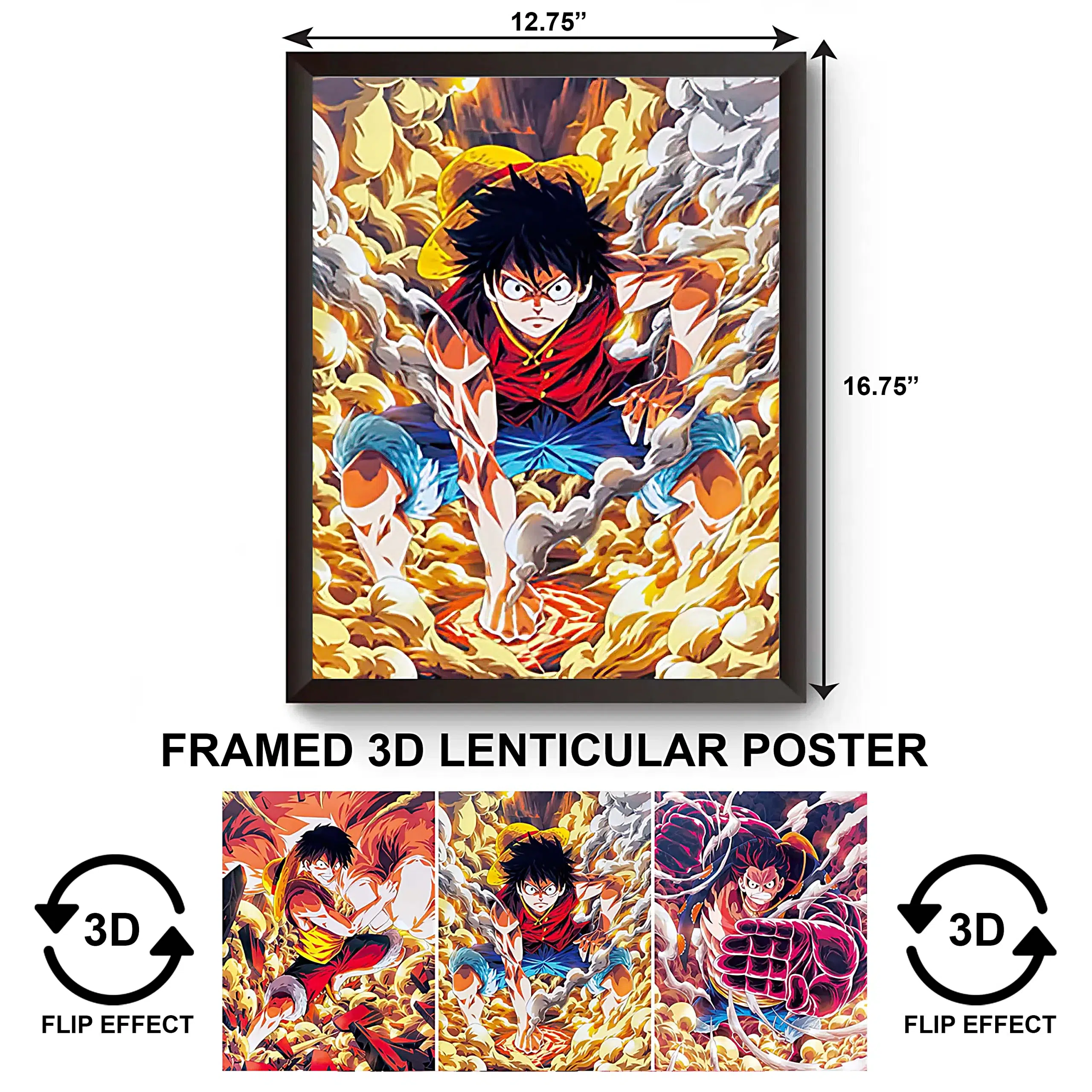 3DPWF-024 Anime - Monkey D Luffy Framed Poster