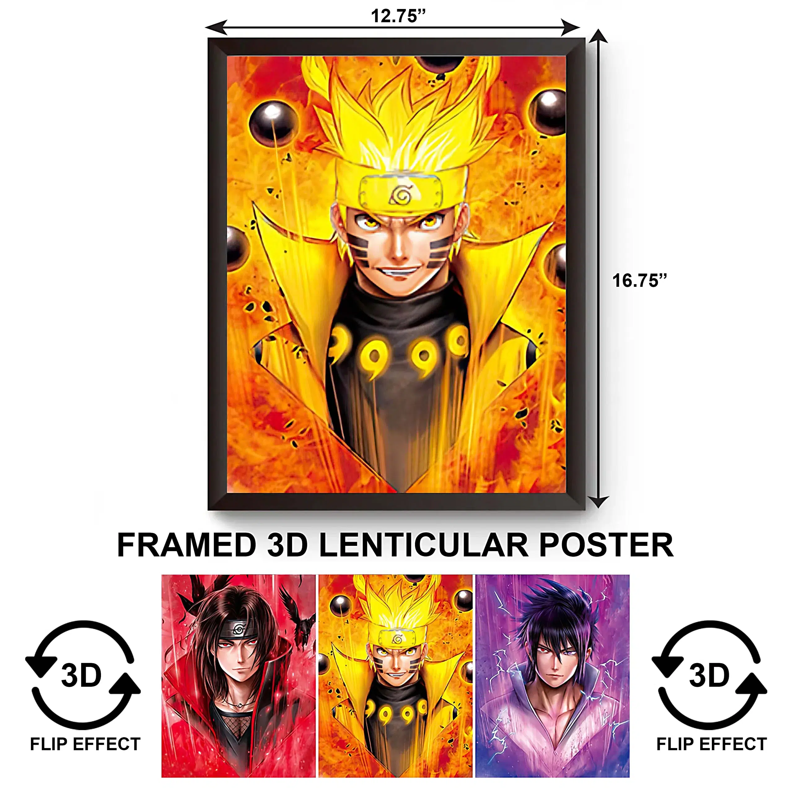 3DPWF-033 Anime - Naruto Tripple Framed Poster