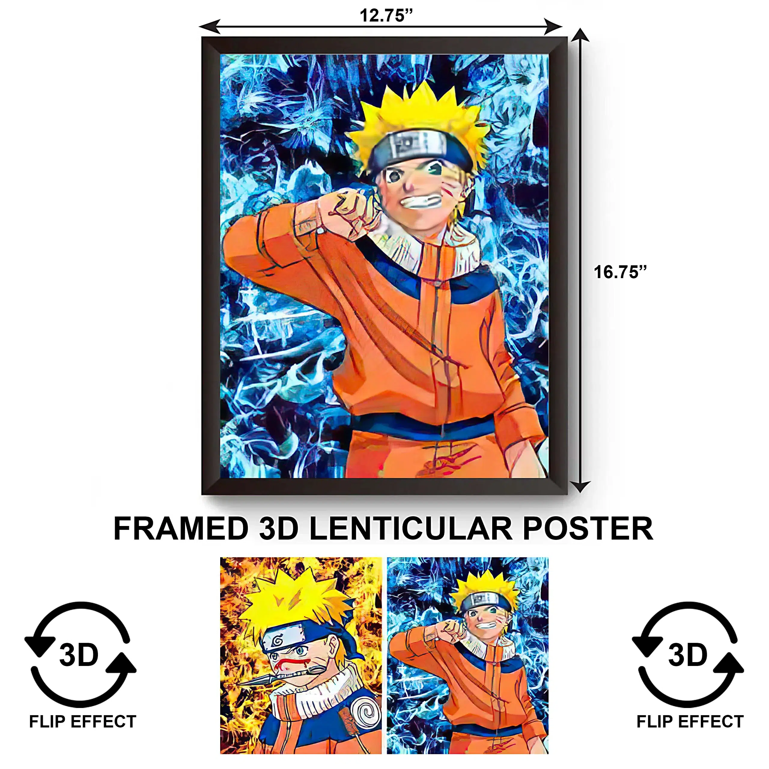 3DPWF-036 Anime - Naruto Duo Framed Poster