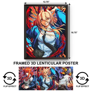 3DPWF-043 Anime - Chainsaw Man Power Framed Poster