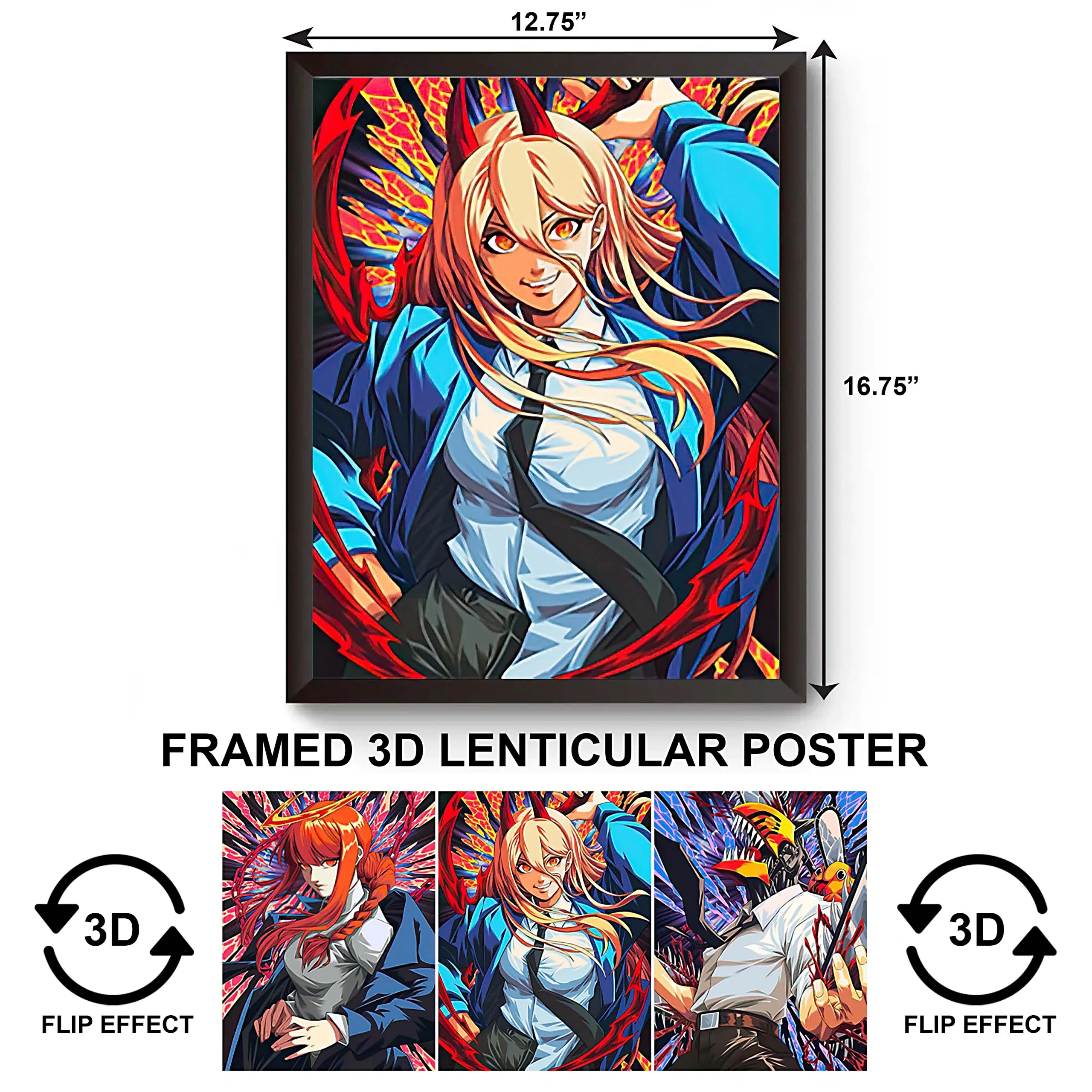 3DPWF-043 Anime - Chainsaw Man Power Framed Poster