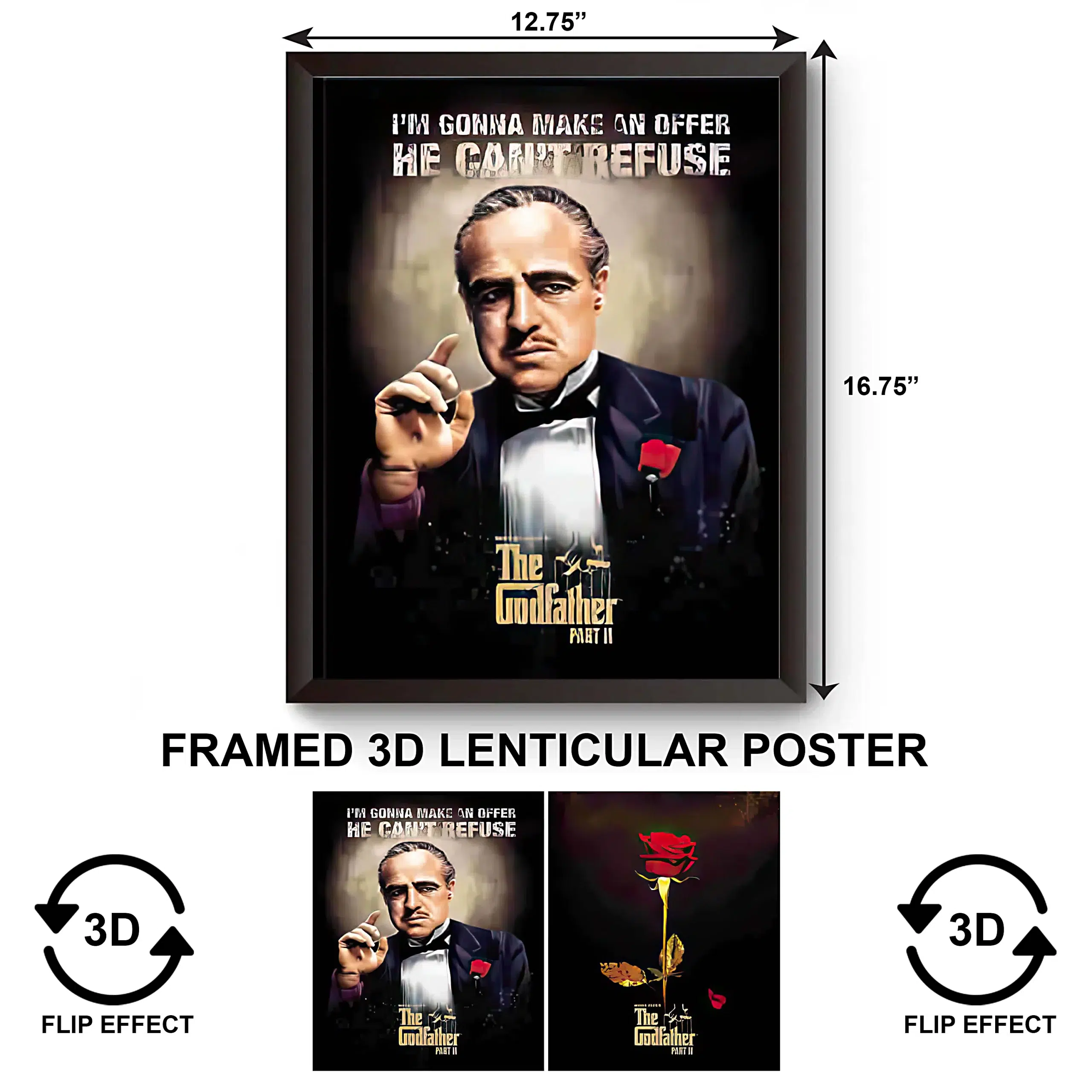 3DPWF-045 Movie - The GodFather Framed Poster