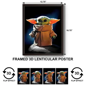 3DPWF-046 Movie - Star Wars Grogu Baby Yoda Framed Poster