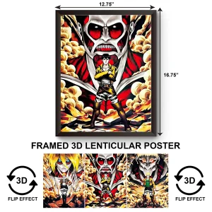 3DPWF-049 Anime - Attack on Titan Annie, Bertholdt, & Reiner Framed Poster
