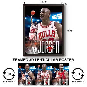 3DPWF-051 Sports - Bulls Michael Jordan Framed Poster