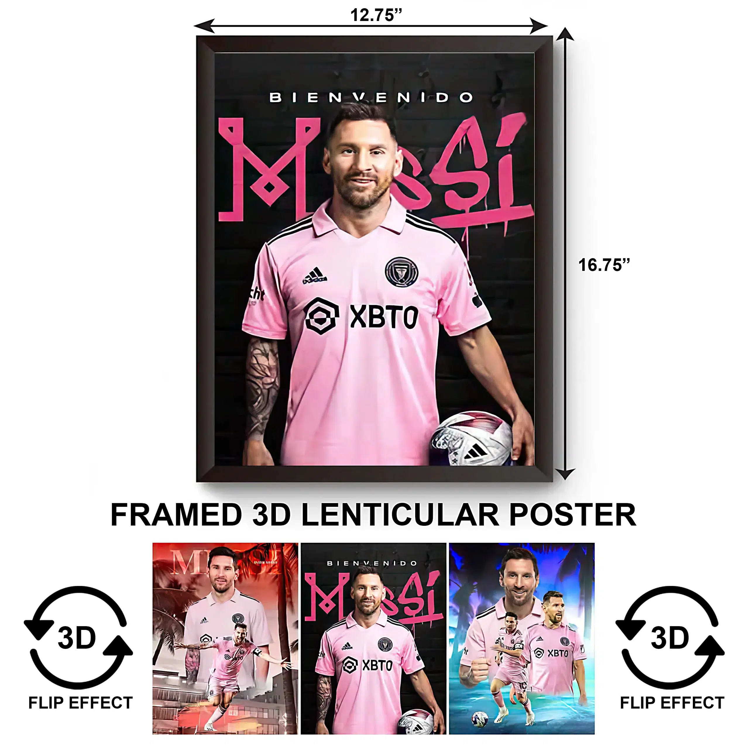 3DPWF-052 Sports - Leo Messi Framed Poster