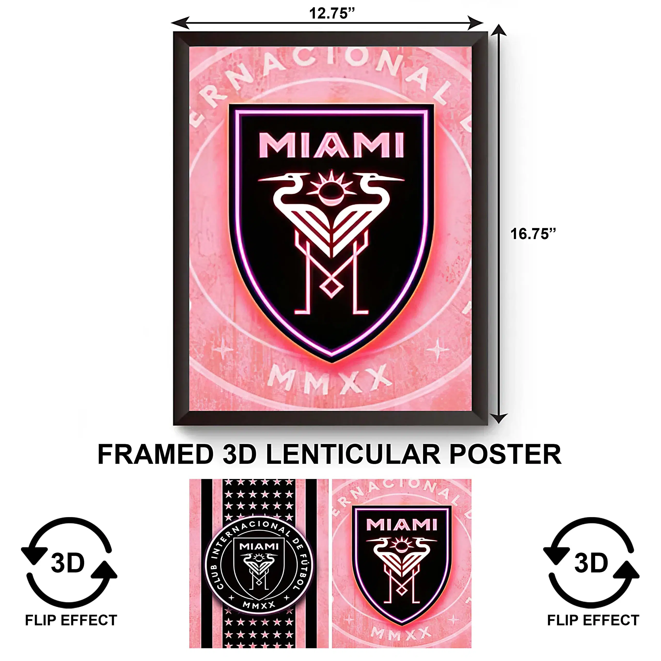 3DPWF-053 Sports - Miami Club Internacional de Futbol Logo Framed Poster