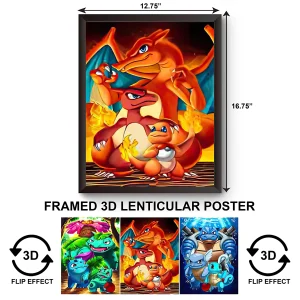3DPWF-062 Anime - Charizard Gang Framed Poster