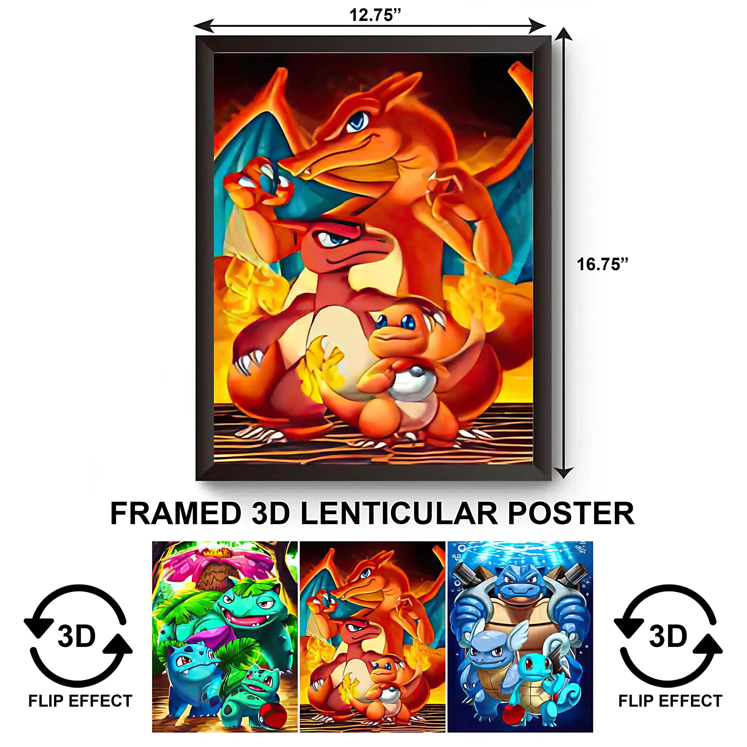 3DPWF-062 Anime - Charizard Gang Framed Poster