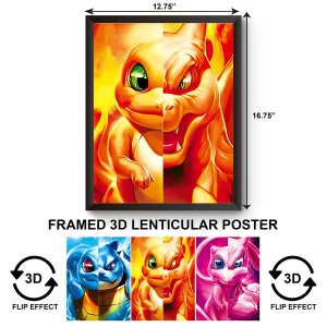 3DPWF-066 Anime - Charizard 2-Faced Framed Poster