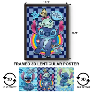 3DPWF-067 Cartoon - Stitch Framed Poster