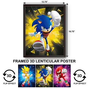3DPWF-069 Cartoon - Sonic and Friends Framed Poster