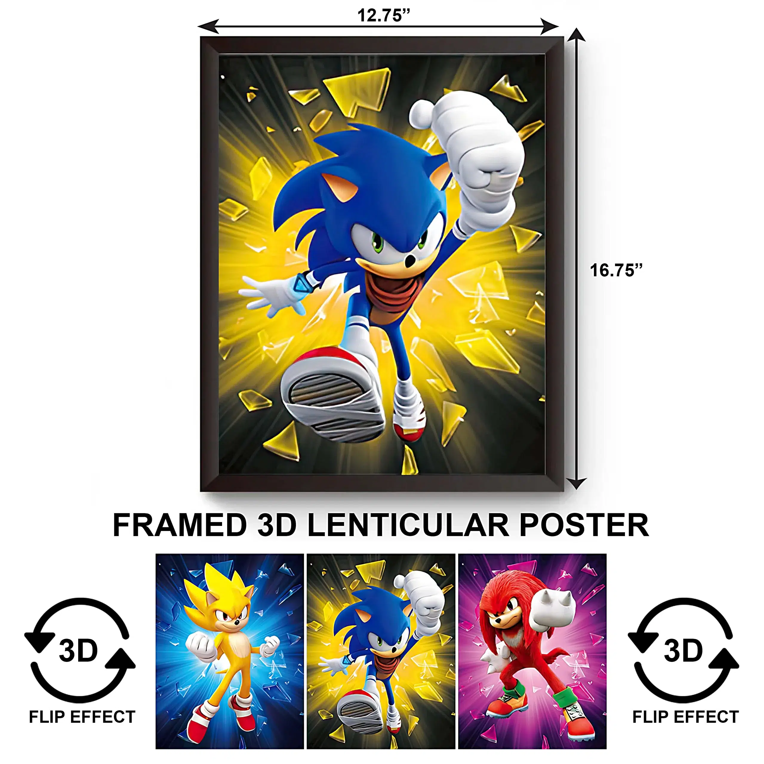 3DPWF-069 Cartoon - Sonic and Friends Framed Poster