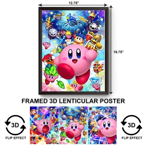 3DPWF-071 Cartoon - Kirby Star Allies Framed Poster