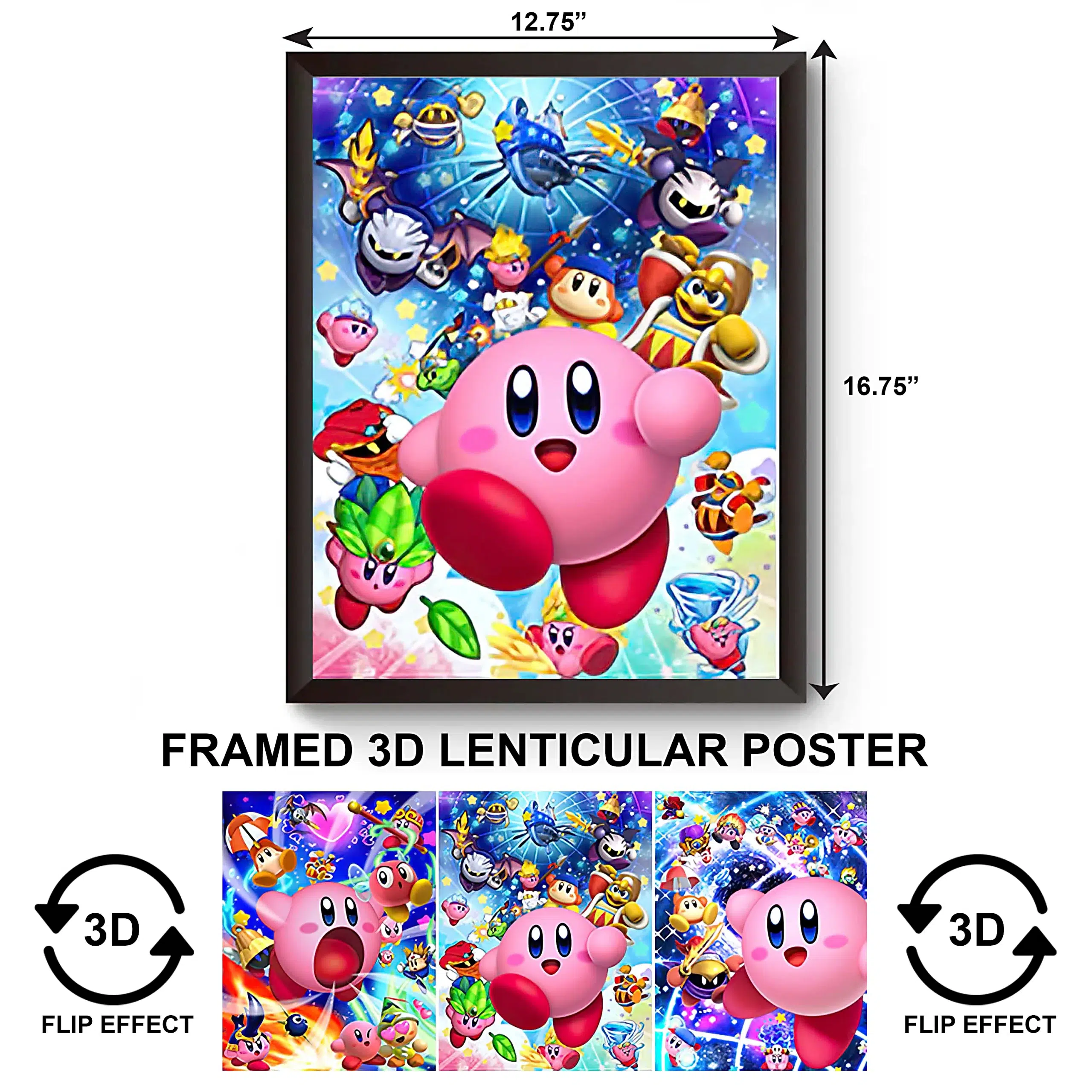 3DPWF-071 Cartoon - Kirby Star Allies Framed Poster