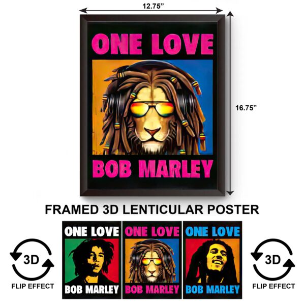 3DPWF-083 Muisc - One Love Bob Marley Framed Poster