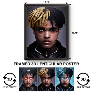 3DPWF-088 Music - Rapper XXX Tentacion Framed Poster