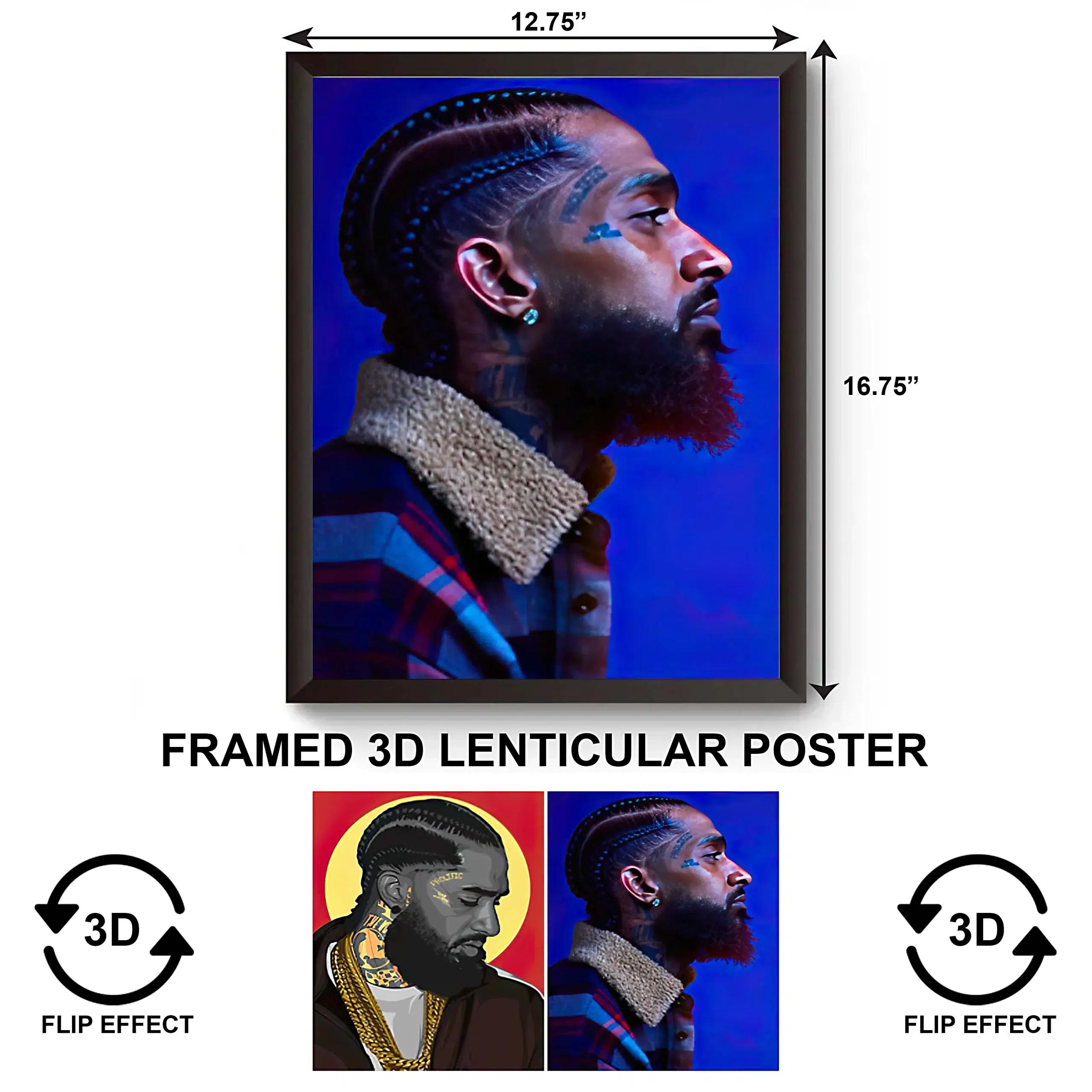 3DPWF-091 Music - Rapper Nipsey Hussle Framed Poster