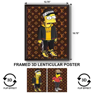 3DPWF-094 Cartoon - Simpsons Bart Gucci Framed Poster