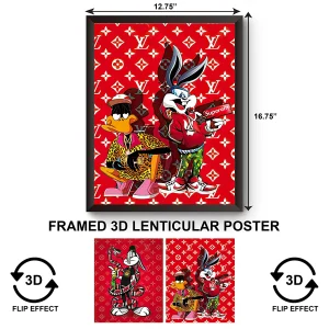 3DPWF-095 Cartoon - Bugs Bunny & Daffy Duck Framed Poster