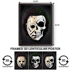 3DPWF-099 Movies - Michael Myers - Skull Joker Framed Poster