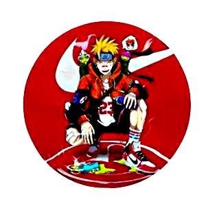 ASH015 Tin Ashtray 5.5"x5.5" Anime Naruto with Air Jordans