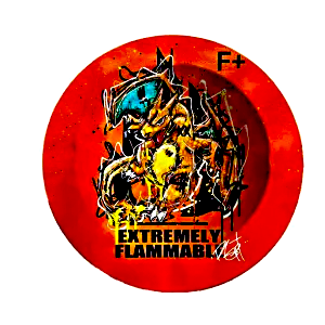 ASH020 Tin Ashtray 5.5"x5.5" Extremely Flammable
