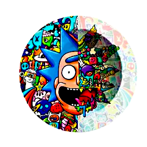 ASH029 Tin Ashtray 5.5"x5.5" Rick Mad Face