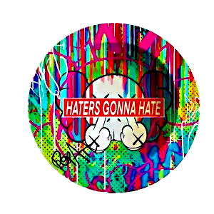 ASH031 Tin Ashtray 5.5"x5.5" Haters Gonna Hate