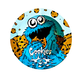 ASH032 Tin Ashtray 5.5"x5.5" Cookies and Monster
