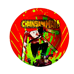 ASH034 Tin Ashtray 5.5"x5.5" Anime Chainsawman