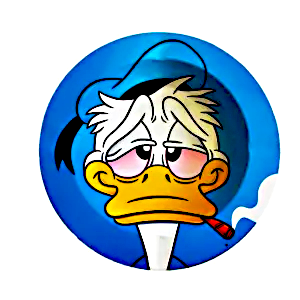 ASH046 Tin Ashtray 5.5"x5.5" Stoned Donald Duck