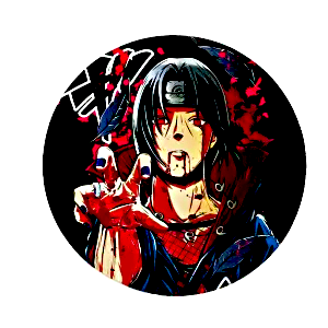 ASH047 Tin Ashtray 5.5"x5.5" Anime Sasuke Uchiha