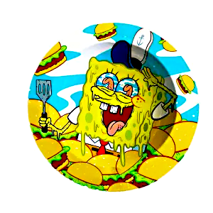 ASH049 Tin Ashtray 5.5"x5.5" Sponge Bob