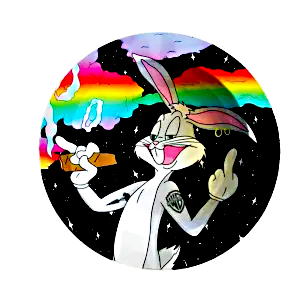 ASH056 Tin Ashtray 5.5"x5.5" Bugs Bunny Smoking