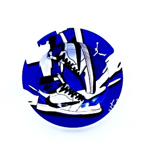 ASH068 Tin Ashtray 5.5"x5.5" Jordan Sneaker Shoes