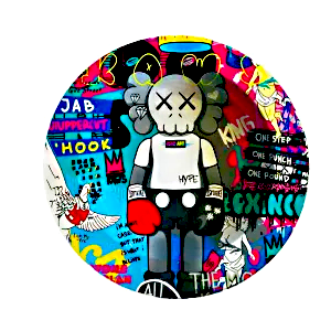 ASH079 Tin Ashtray 5.5"x5.5" KAWS
