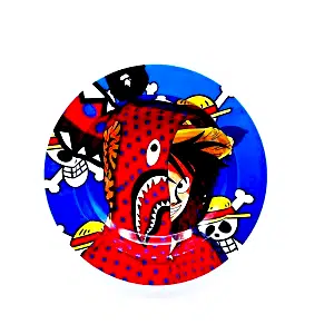 ASH081 Tin Ashtray 5.5"x5.5" Anime Monkey D. Luffy Bape Face