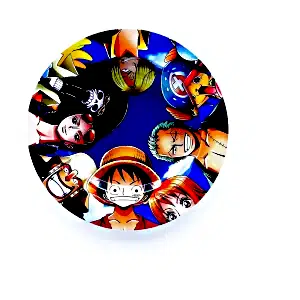 ASH082 Tin Ashtray 5.5"x5.5" Anime Monkey D. Luffy Gang