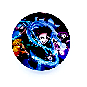 ASH087 Tin Ashtray 5.5"x5.5" Anime Tanjiro Kamado